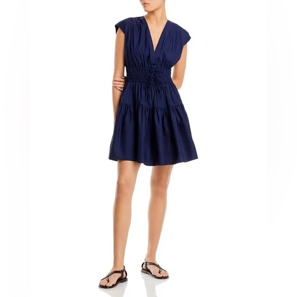 DEREK LAM 10 CROSBYTora Smocked Minidress - Picture 1 of 13